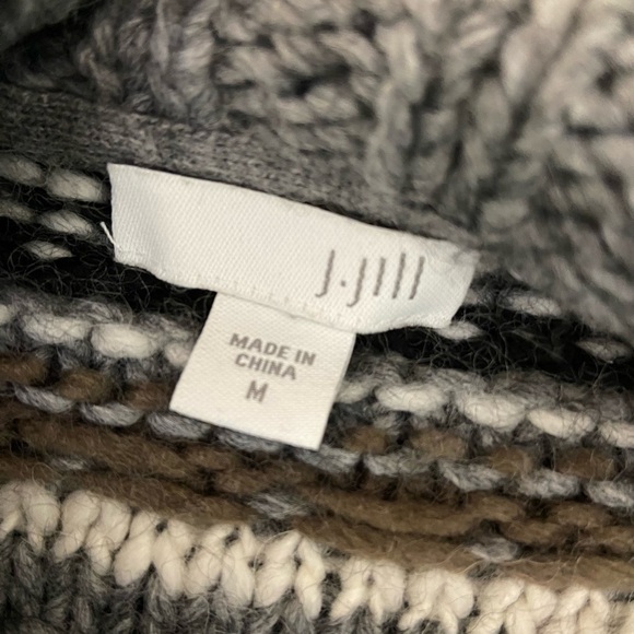 J. Jill Oversized Safety Pin 3D Cardigan wool alpaca - Picture 6 of 7